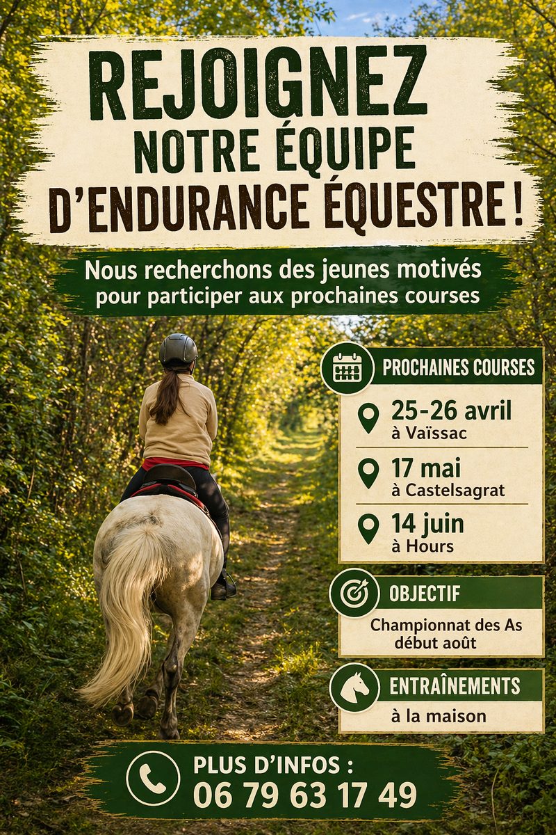 Rejoignez notre équipe d'endurance équestre